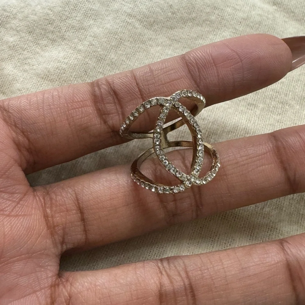Silver and Gold Geometric Ring